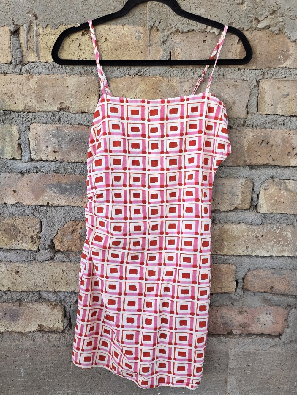 Zara Pink and White Geometric Mini Dress